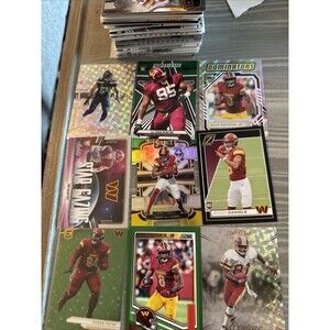Washington Commanders Football Card Lot Bundle- Approx. 100 Cards With Inserts